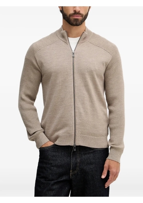 Armani Exchange ribbed zip cardigan - Neutrals