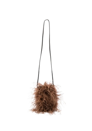 Yves Salomon feather satchel - Brown