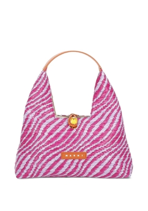 Marni Trapeze logo-patch tote bag - Pink