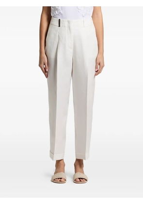 Peserico cuffed pleated trousers - White