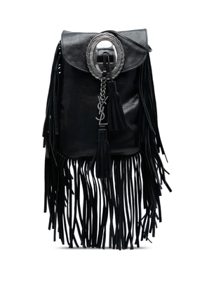 Saint Laurent Pre-Owned 2015 Leather Anita Fringed crossbody bag - Black