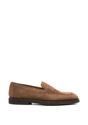 Doucal's panelled suede loafers - Brown
