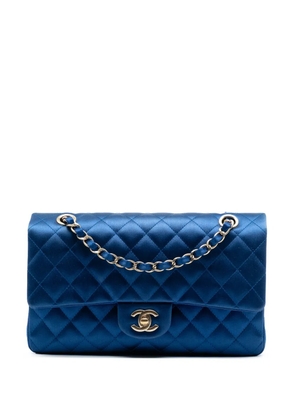 CHANEL Pre-Owned 2013-2014 Medium Classic Satin Double Flap shoulder bag - Blue