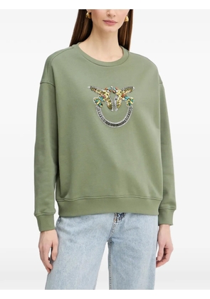 PINKO beaded-logo sweatshirt - Green