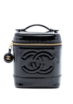CHANEL Pre-Owned 1996-1997 CC Patent vanity bag - Black