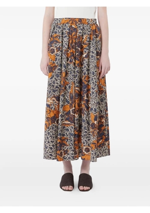 Weekend Max Mara floral-print midi cotton skirt - Blue