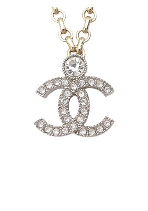 CHANEL Pre-Owned 2025 CC Gold Plated Rhinestone Pendant Necklace costume necklace