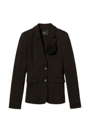 TWINSET floral-brooch blazer - Black