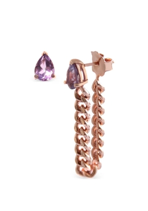 NORMA JEWELLERY Amethyst pear-cut drop chain earrings - Pink