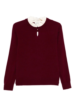 SANDRO ruffled-collar sweater - Red
