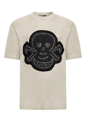 John Richmond skull-embellished T-shirt - Neutrals
