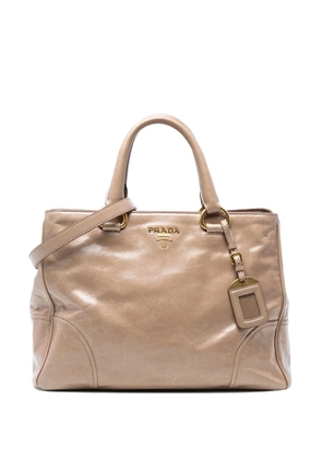Prada Pre-Owned 2000-2025 Vitello Shine Open Convertible Tote satchel - Brown