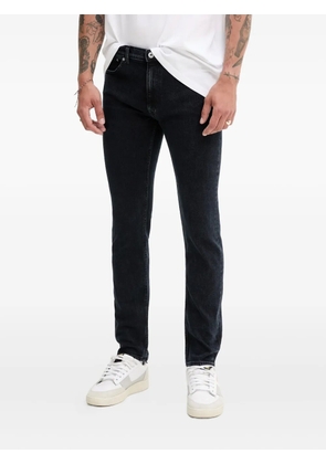 HUGO leather-patch jeans - Black