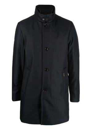 Moorer buttoned-up high-neck coat - Blue