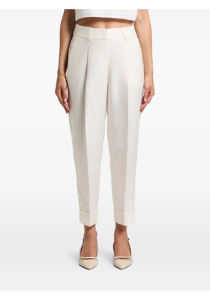 Peserico cuffed pleated trousers - White