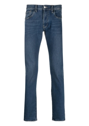 Armani Exchange logo-patch slim-cut jeans - Blue