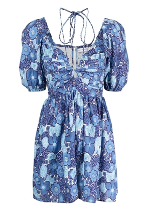 Faithfull the Brand Odelia floral-print linen dress - Blue