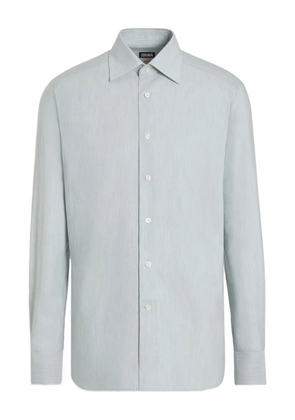 Zegna point-collar long-sleeves shirt - Blue