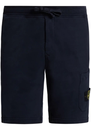 Stone Island Compass logo-patch cotton track shorts - Blue