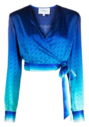 Casablanca The Night View wrap blouse - Blue