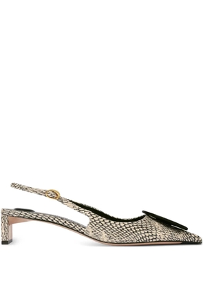 Jacquemus snakeskin-print slingback pumps - Neutrals