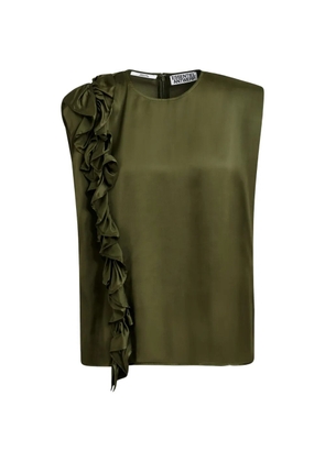 Essentiel Antwerp ruffled sleeveless blouse - Green