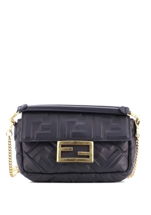Fendi Pre-Owned Baguette NM Bag Zucca Embossed Leather Mini crossbody bag - Black
