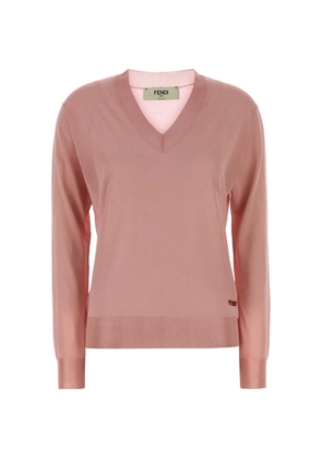 FENDI V-neck stretch sweater - Pink