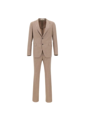 Tagliatore contrast-button lapel-pin suit - Neutrals