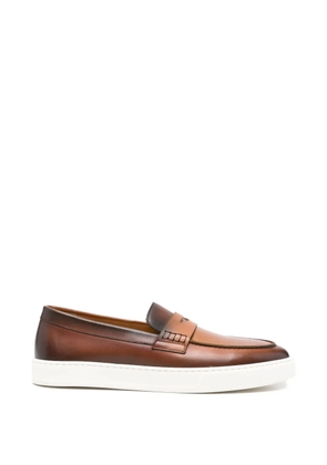 Doucal's paneled leather loafers - Brown