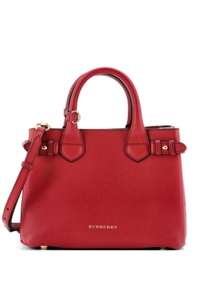 Burberry Pre-Owned Banner Leather and House Check Canvas Small tote bag - Neutrals