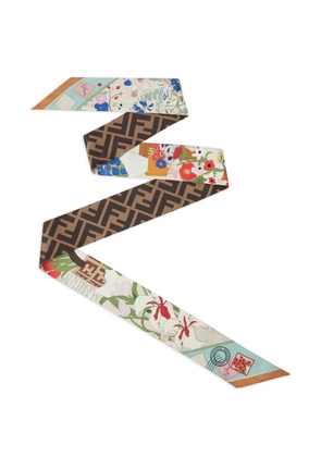 FENDI Wrappy floral-print scarf - Brown
