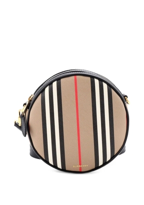 Burberry Pre-Owned Louise Round Bag Icon Stripe E-Canvas belt bag - Black