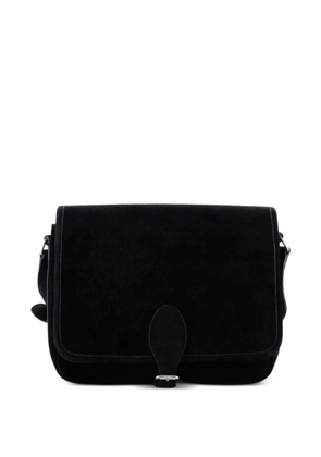 Saint Laurent Pre-Owned Le Monogramme Buckle Satchel Monogram All Over Velvet and Suede Large crossbody bag - Black