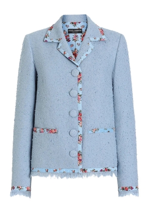 Dolce & Gabbana floral-trim jacket - Blue