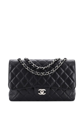 CHANEL Pre-Owned Classic Single Flap Bag Quilted Caviar Jumbo shoulder bag - Black