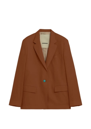 A Paper Kid single-breasted linen blazer - Brown
