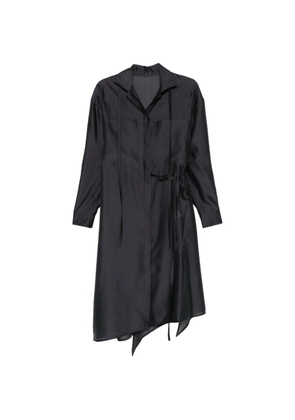 System tie-detail midi shirt dress - Green