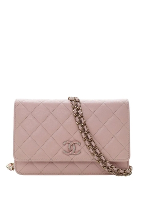 CHANEL Pre-Owned 2021-2026 Quilted Caviar Crystal Enamel CC Wallet On Chain crossbody bag - Pink