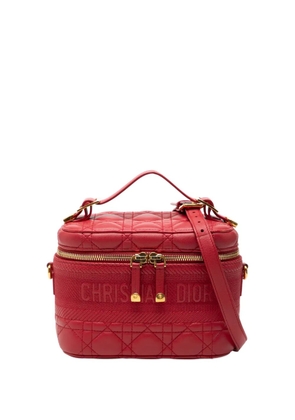 Christian Dior Pre-Owned 2020 Small Lambskin Cannage DiorTravel Vanity Case satchel - Red