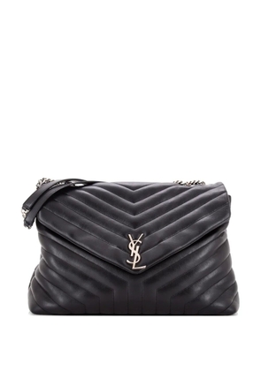 Saint Laurent Pre-Owned Loulou Matelasse Chevron Leather Large shoulder bag - Black