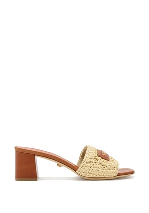 Versace logo-plaque woven sandals - Neutrals