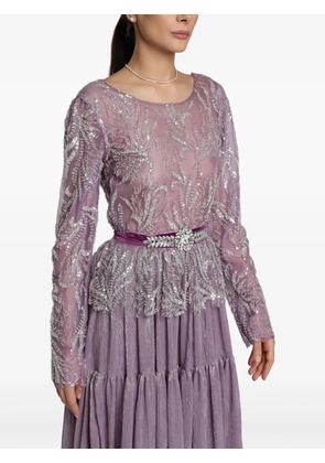 MIAU by Clara Rotescu Iris embellished tiered maxi dress - Purple