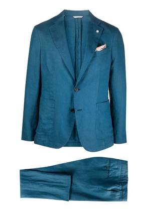Manuel Ritz single-breasted linen suit - Blue
