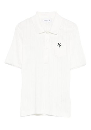 Lacoste openwork chest-pocket polo top - White
