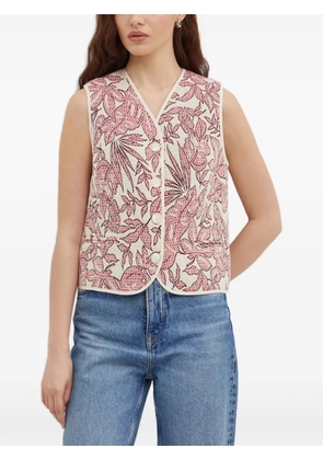 La Petite Française Gamin floral V-neck vest - Neutrals