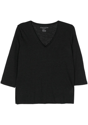 Majestic Filatures slub-texture v-neck T-shirt - Black