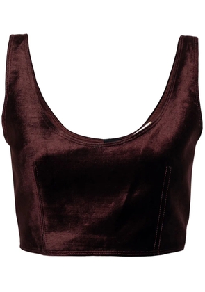 Forte Forte bandeau-style velvet crop top - Brown