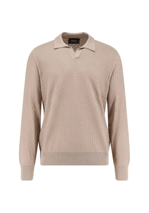 BOSS textured polo shirt - Neutrals