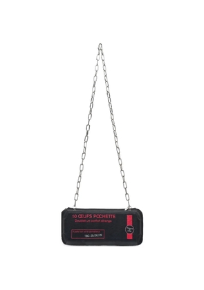 Doublet embossed chain shoulder bag - Black